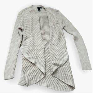 Willi Smith Asymmetrical Drape Front Metallic Cardigan